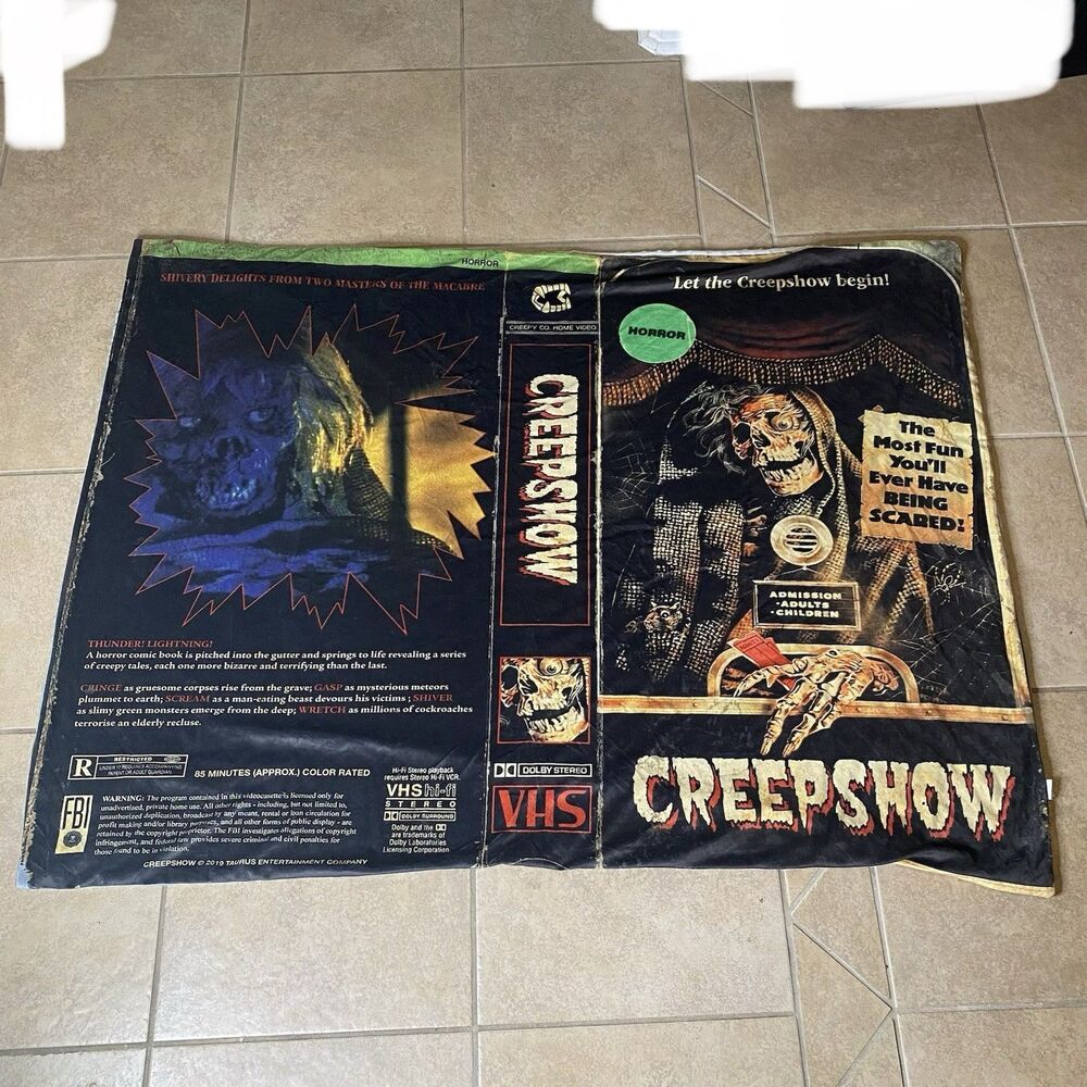Creepshow Horror Movie VHS Cover Fleece Throw Blanket  44”x60"